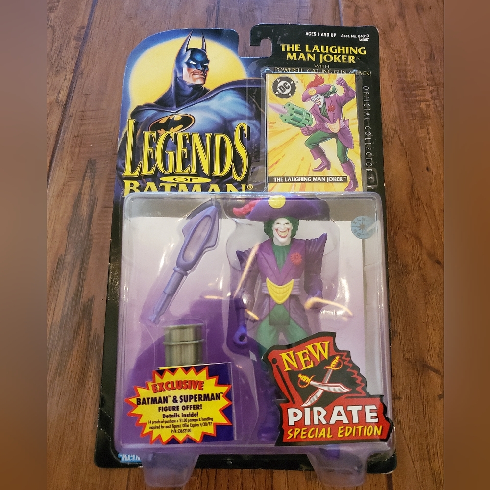 1995 Legends of Batman, THE LAUGHING MAN JOKER, W/ collector's card